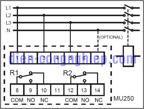 Sơ đồ đấu dây Mikro MU250