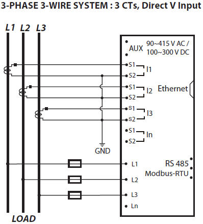 sơ đồ nối dây dpm680 3 pha 3 dây