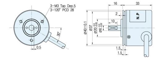 Kích thước Encoder LS Mecapion (Metronix) S40